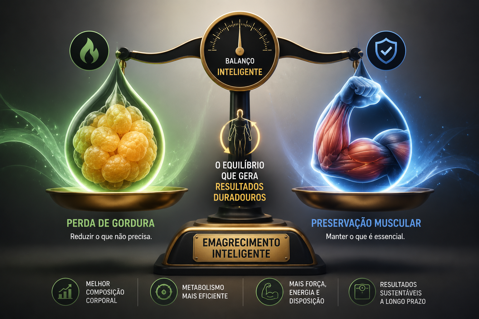 Balanco inteligente entre perda de gordura e preservacao muscular