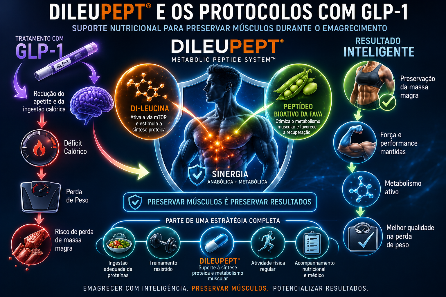 DileuPept em protocolos nutricionais associados ao uso de agonistas de GLP-1