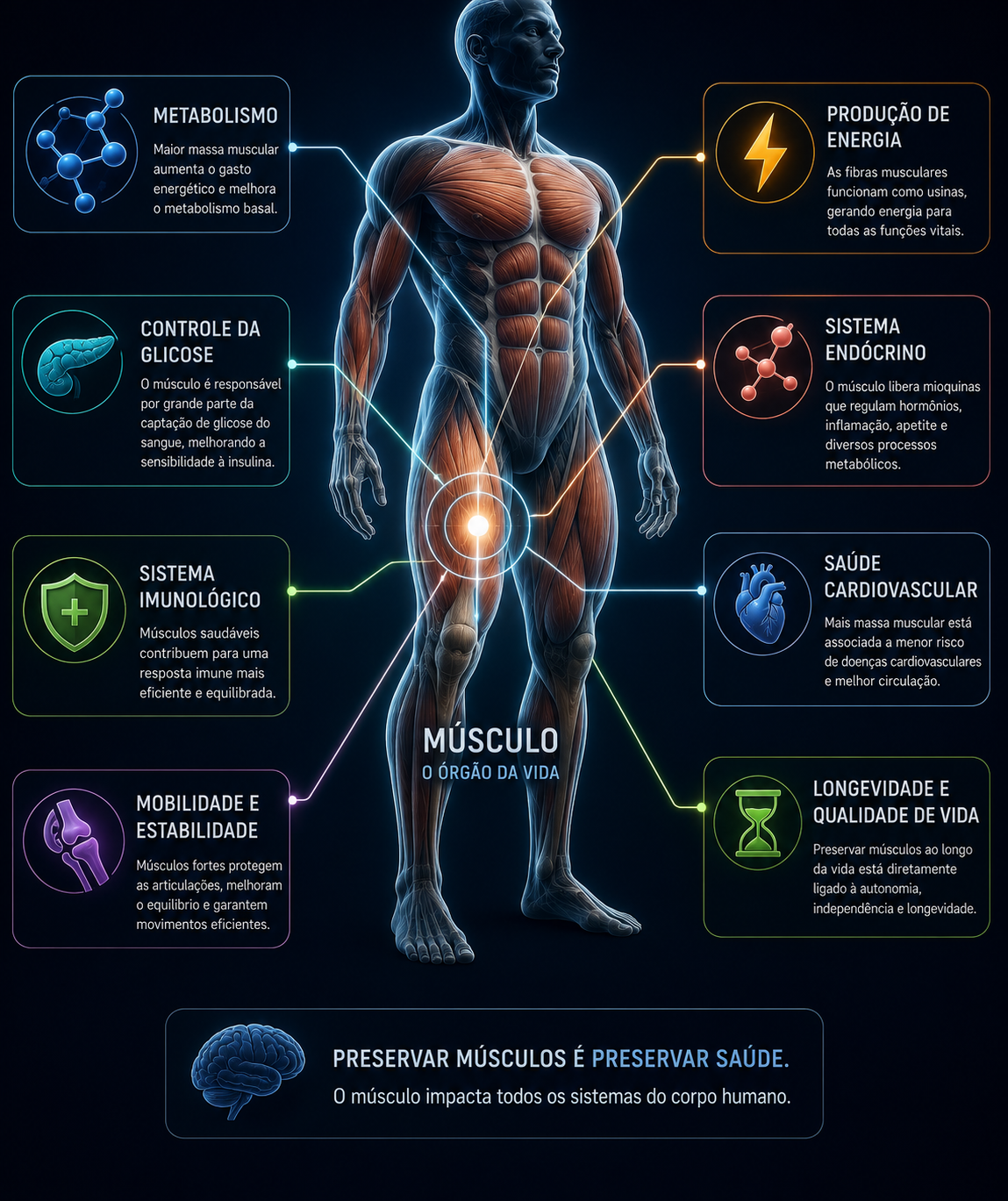Preservar musculos e preservar saude, autonomia e qualidade de vida